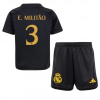 Real Madrid Eder Militao #3 Tredjedraktsett Barn 2023-24 Kortermet (+ Korte bukser)